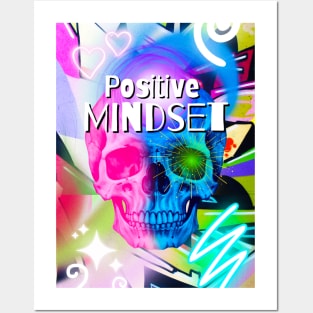 Positive Mindset, Skull Graffiti Posters and Art